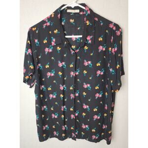 Van's Shirt Women's XL floral button up fun romantic corpcore